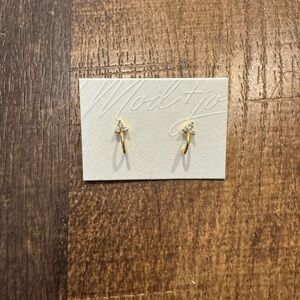 Mod + Jo trio stud and huggie gold earrings